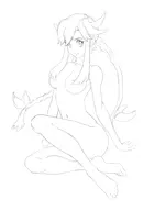 1girl artist:paintfag braid feet monochrome nude rebecca_streisand solo wild_arms // 2351x3210 // 589KB