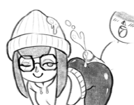 1boy 1girl all_fours animal_crossing artist:2x ass bent_over blush buttjob cum female_villager glasses hat hoodie male_villager monochrome penis smile villager // 927x725 // 609KB