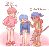 artist:sunshine_memoir bandana_waddle_dee colored gooey kirby kirby_(series) parody personification spear text tongue_out // 871x841 // 878KB