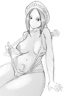 aisha artist:piopoi bikini breasts futanari guild_sweetheart monochrome monster_hunter sketch small_penis // 992x1434 // 356KB