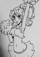 artist:aipiepo cheerleader excellen_browning ink_drawing midriff pom-poms super_robot_wars super_robot_wars_compact_2 traditional_medium // 1552x2210 // 662KB