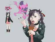 1girl artist:lizardude eating ice_cream impidimp marnie pokemon pokemon_swsh wip // 2400x1855 // 1.0MB