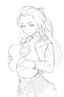 1girl ai_the_somnium_files aiba artist:andynoumouse boss_(ai_the_somnium_files) huge_breasts monochrome smother // 1120x1680 // 742KB