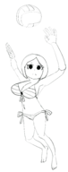 1girl artist:duckssu bikini mii volleyball // 1098x2769 // 479KB