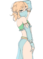 1boy artist:unknown blonde_hair breath_of_the_wild dancer_outfit gerudo_outfit link the_legend_of_zelda trap // 1600x2200 // 554KB