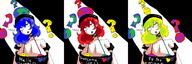 1girl alternate_color artist:2hufag bra breasts choker cleavage hair hat hecatia_lapislazuli huge_breasts open_mouth text tongue // 1200x400 // 50KB