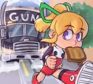 artist:superwagon64 bread colored mega_man_(series) roll running text toast truck // 2560x2300 // 3.1MB