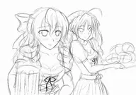 alicia_melchiott artist:angelsbestrace beer dress looking_at_viewer sketch susie_evans valkyria_chronicles // 1447x1020 // 737KB