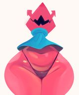 1girl artist:unknown belly colored deltarune low_angle navel pear_shaped thick_thighs thong tummy virovirokun wide_hips // 451x546 // 136KB