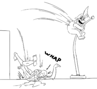 2boys artist:scorndude falling flag flag_pole hat jumping mario monochrome mustache scorn scorn_guy super_mario // 1272x1165 // 231KB