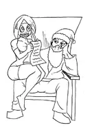 christmas mileena mortal_kombat santa sub-zero // 800x1143 // 156KB