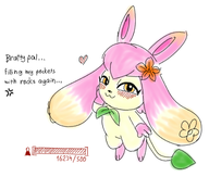 1girl artist:unknown blush flopie furry looking_at_viewer palworld smug squint_eyes text // 408x347 // 86KB