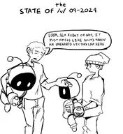 v 2boys antenna artist:unknown astro astro_bot beanie carrying carrying_someone carrying_under_arm dialogue hat holding meta monochrome robot sketch talking text text_dialogue // 1249x1366 // 483KB