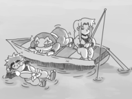 artist:kking64 ebisumaru fishing goemon goemon_(series) mystical_ninja_starring_goemon yae // 600x450 // 161KB