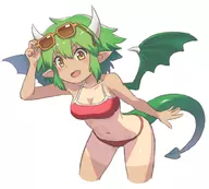 1girl bikini draco_centauros dragon_girl horns puyo_puyo sunglasses tail tanned // 1000x902 // 101KB