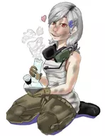 1girl artist:vulturestash bong metal_gear metal_gear_solid smoking sunny_emmerich weed // 800x1040 // 371KB