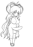 artist:skeleton breasts dickgirl granblue_fantasy huge_breasts huge_penis long_hair mahira nude oppai_loli penis testicles // 1243x1786 // 317KB