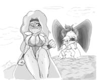 1boy 1girl artist:chrisfantasy celes_chere final_fantasy final_fantasy_vi kefka_palazzo leotard sweat wardrobe_malfunction // 619x512 // 171KB