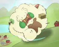 artist:macromin city colored destruction katamari katamari_damacy macro micro minun pokemon rolling size_difference whimsicott // 2756x2195 // 1.5MB