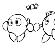 artist:bad-draw hand_holding kirby_(series) lalala lololo // 720x720 // 132KB