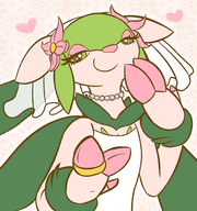 artist:unknown eyelashes fakemon faunazon gown green_eyes looking_at_viewer necklace pearl_necklace pov wedding_dress wedding_ring wife // 1363x1450 // 763KB