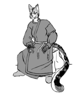 1girl artist:unknown furry khajiit sitting sreimiie the_elder_scrolls // 478x574 // 117KB