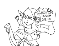 1girl arrow bow card defense_of_the_ancients dota dota_2 drow_ranger mspaint pointy_ears text traxex // 908x708 // 26KB