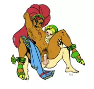 breasts breath_of_the_wild colored cum dark_skin gerudo link ocarina_of_time penis pubic_hair sex smut the_legend_of_zelda urbosa // 1932x1846 // 811KB