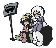 1boy 1girl bus_stop colored iceman mega_man_(series) robot // 1300x1114 // 427KB