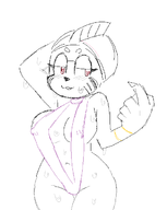 1girl anthro artist:2x bikini oc ring seal sketch sonic_(series) // 488x611 // 18KB