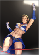 1girl artist:john_doe asuka_kazama brown_eyes brown_hair colored gloves midriff short_hair sweat tekken // 670x946 // 663KB