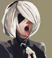 colored leash nier nier_automata oral_invitation tongue_out yorha_no._2_type_b // 1124x1234 // 2.5MB