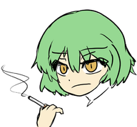 1girl artist:lunaticsoda hikage senran_kagura smoking // 656x610 // 82KB