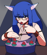 1girl artist:unknown cake colored colorist:miqotefag final_fantasy final_fantasy_xiv miqo'te third-party_coloring // 1086x1265 // 535KB