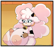 1girl areola artist:fromariels hand_on_breast huge_breasts lanolin_the_sheep paizuri penis sonic_(series) // 3000x2600 // 3.9MB