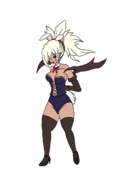1girl 2019_easter_collab blonde_hair bow bunny_ears bunny_suit collab colored dark_skin disgaea disgaea_2 earrings easter_collab elbow_gloves gloves leotard lipstick pointy_ears red_eyes rozalin thigh_highs tied zenon // 2400x3300 // 454KB