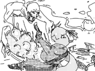 1girl artist:unknown bloodborne breasts chrome comic creature dinosaur garyc.me google_chrome_dinosaur gun huge_breasts page part_of_a_comic weapon zombie // 798x598 // 127KB