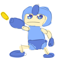 1boy blue_eyes colored helmet mega_man mega_man_(series) robot robot_boy shooting // 536x547 // 101KB