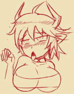 ahegao cleavage huge_breasts lineart monster_girl_quest rami tube_top // 484x612 // 45KB