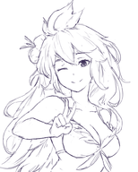 1girl bikini cleavage colored granblue_fantasy peace_sign zooey // 800x1000 // 384KB