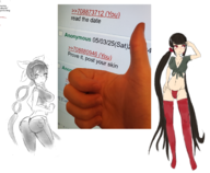 1girl artist:unknown ass blush breasts cleavage colored danganronpa greyscale hand huge_breasts jeans lmao looking_at_viewer meta multiple_poses navel pants photo tagme thigh_highs thumbs_up tummy // 1700x1400 // 2.1MB