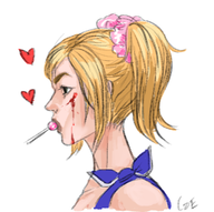 artist:loe blood bust juliet_starling lollipop_chainsaw twintails // 319x317 // 79KB