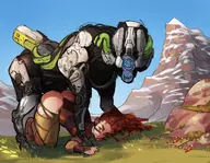 all_fours aloy artist:borvar ass bent_over bestiality horizon_zero_dawn mountain robot strider // 1375x1068 // 805KB