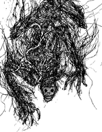 artist:smudge bloodborne darkbeast_paarl monochrome monster // 1934x2500 // 364KB