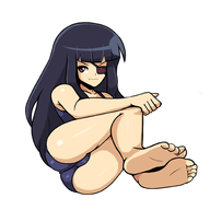 1girl artist:iggy_bomb ass colored eyepatch feet mirai Mirai_Sukumizu one_piece_swimsuit senran_kagura swimsuit // 2000x2000 // 719KB