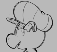 1girl artist:unknown cropped hat koopa kylie_koopa looking_back mario_&_luigi mario_&_luigi_partners_in_time monochrome sketch super_mario // 291x269 // 27KB