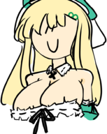 1girl artist:lunaticsoda cleavage doodle huge_breasts senran_kagura solo yomi // 788x988 // 313KB