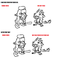 caveman comic dialogue sonic_(series) sonic_the_hedgehog stone_age text // 715x706 // 33KB