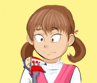 1girl brown_eyes brown_hair colored dead fork nanako_dojima parody persona persona_(series) persona_4 shin_megami_tensei shocked teddie twintails // 1400x1200 // 545KB