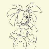 1girl artist:iggy_bomb midriff plink pointy_ears shantae_(series) sketch smile twintails wayforward // 2000x2000 // 396KB